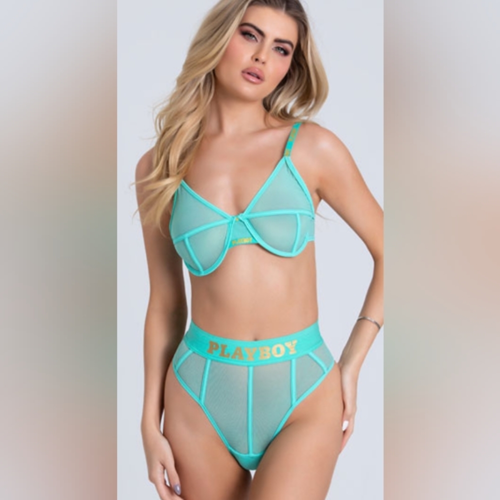 Playboy mesh bra set